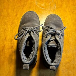 Ugg Men’s Neumel Boots In Charcoal Gray Sheepskin Suede Men's Sz 6 Lace Up